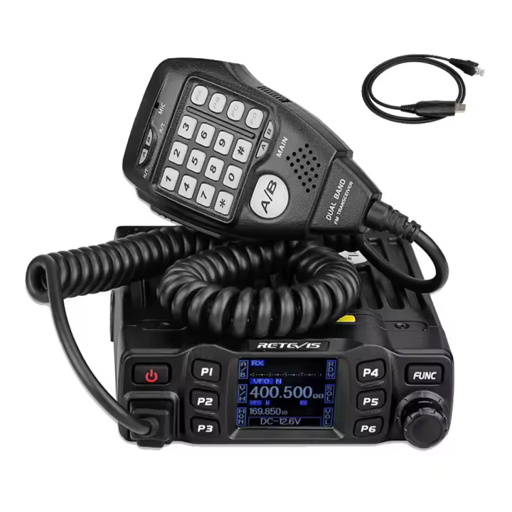 Radio de Coche Retevis RT95 Estación Móvil Combinada de Dos Vías 25W VHF UHF CHIRP Anytone Base Station Resistente al Agua Alcance de 5-10KM - 1