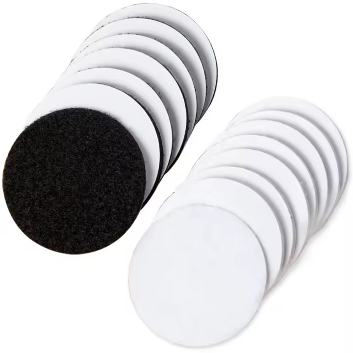 Pegatinas Adhesivas Redondas Belcro 30 Pares de Doble Cara 50 mm Ideal para Alfombra de Coche, Bricolaje, Cocina, Cojín de Sofá - 1