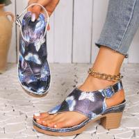 Sandalias de tacón alto de verano para mujer, zapatos estampados. - details 4