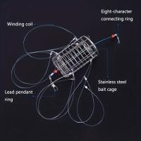 Herramienta de captura de 8 anillos, trampa de acero inoxidable duradera para cangrejo, jaula de nailon para peces, alimentador para cangrejo, langosta, camarón, cangrejo - details 4