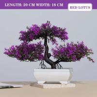 Plantas artificiales bonsái árbol pequeño simulación plantas en maceta mesa adornos en maceta para Hotel jardín decoración del hogar flor falsa - details 11