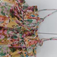 Vestido de primavera 2025 para mujer, estilo europeo y americano, estampado floral francés, sin espalda, con abertura y tirantes finos. - details 15