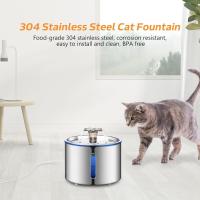 Fuente de agua para gatos, fuente de agua para mascotas de acero inoxidable de 84 oz/2,5 l, dispensador automático de agua para perros con ventana de nivel de agua, bomba ultrasilenciosa, perfecta para gatos, perros y múltiples mascotas - details 1