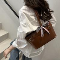 Bolso de hombro portátil de cuero PU con lazo, bolso de hombro Y2K para ir al trabajo, bolso francés para las axilas, bolso de ocio de estilo coreano para mujer - details 6