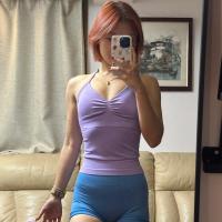 DFYNE-Top de tiras palangre de impacto para mujer, sujetador ajustado con espalda descubierta para yoga y gimnasio, ropa de entrenamiento elástica, top de gimnasio, sujetadores deportivos con cuello halter - details 23