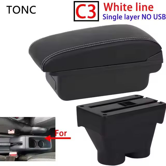 Caja de almacenamiento para Reposabrazos de coche, organizador de consola central Interior para Peugeot 208, 2012, 2013, 2014, 2015, 2016, 2017, 2018 - 1