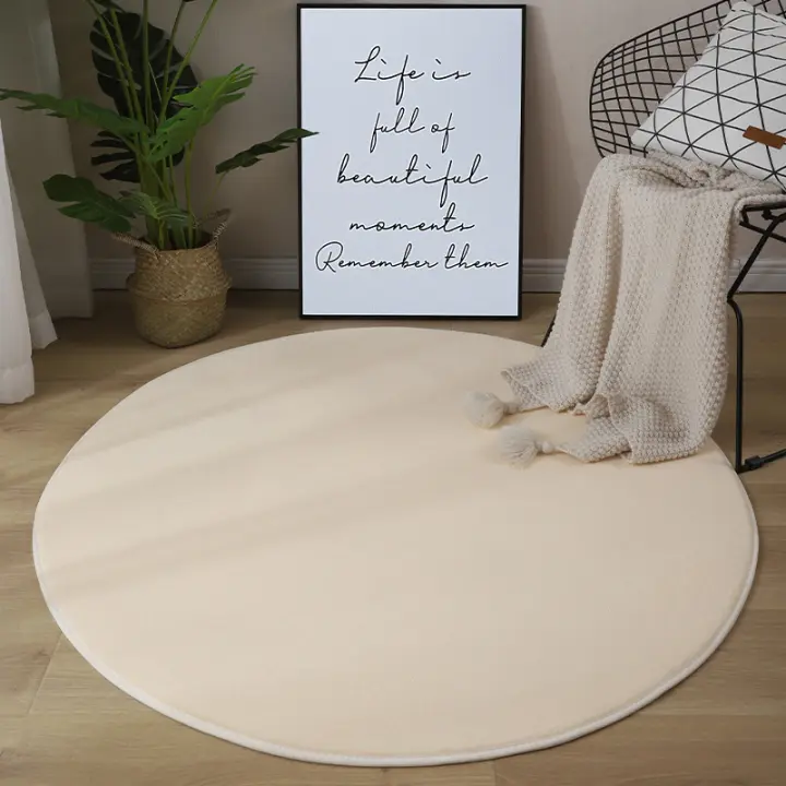 Alfombras Salón Redonda Pelo Corto,Alfombra Habitación Dormitorio Lavables Alfombra Antideslizante Muy Suave para salón o Dormitorio - 1