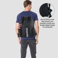 Bolsa de gimnasio deportiva de nailon, mochila ultraligera con cordón de gran capacidad, correas ajustables, mochila portátil multifuncional para senderismo - details 6