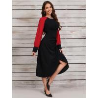 Vestidos de Primavera Otoño 2025 para Mujer Moda Coreana Cuello Redondo Empalmado Vestido de Manga Larga en Promoción - details 2