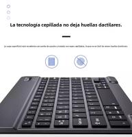 Kit Teclado y Ratón Bluetooth 5.3 Español - Diseño Ultradelgado 7", Teclado Silencioso con Carga Rápida 44 Días, Ratón Portátil Metalizado - Compatible iOS/Android/Windows para Oficina y Hogar - details 10