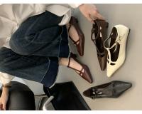 Nueva moda temperamento tacones altos de las mujeres de tacón grueso puntiagudo retro Mary Jane zapatos T-correa solo zapatos - details 31