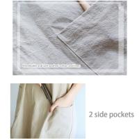 Delantal creativo de lino y algodón con espalda cruzada, delantales de cocina transpirables sin mangas para hornear, ropa de trabajo de Color sólido, accesorios de cocina - details 3