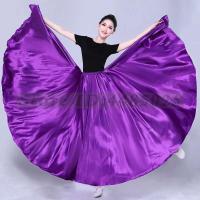 Vestido largo brillante de satén de 360 ​​grados, Tre de bailarines de festivales tradicionales, trajes de baile de tango flamenco gitano femenino - details 8