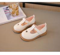Zapatos de cuero de princesa para niñas, zapatos planos con correa en T, calados con corazón, bonitos y suaves, primavera y otoño, 2024 - details 14