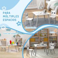 Mesa Infantil de 3 Piezas con 2 Sillas Juego de Muebles para Actividades para Niños de 3 a 8 Años para Dormitorio Sala de Juegos Verde y Blanco - details 22