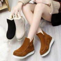 Botines de algodón para mujer, botas de nieve cálidas de felpa con suela gruesa a la moda para invierno 2023 - details 1