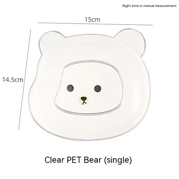 Plato de cena de osito con forma de dibujos animados, plato de hueso escupido de oso, bandeja de basura para escritorio, plato de fruta para residuos de comida, vajilla de cocina - 1