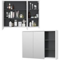 Armario con Espejo para baño , Antracita/Blanco, 100 x 75 cm - details 6