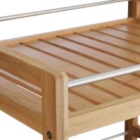 Camarera con 3 Repisas y Ruedas Giratorias, Blanco, 76,5 x 46 x 38 cm - details 20