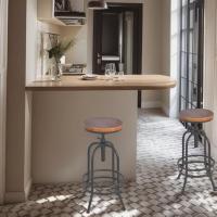 Bar industriales, estilo retro de 26 a 32.3 pulgadas, silla de cocina extra alta, altura ajustable, totalmente - details 2