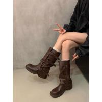 Botas Retro Nicho Talón Grueso, Botas Medias y Altas, Estilo Vaquero Occidental, Botas de Caballero, Otoño Temprano, Botas de Mujer Francesa - details 25