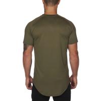 Camiseta deportiva de cuello redondo para hombre, camisa de entrenamiento de malla transpirable de secado rápido, ajustada, mang - details 11