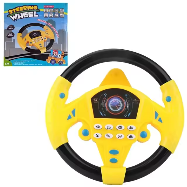 Volante de simulación eléctrica para niños, juguete educativo con luz y sonido, copiloto, coche para niños, juguete Vocal - 1