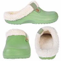 Zuecos clásicos forrados de piel para hombre y mujer, zapatos de jardín impermeables, zapatillas peludas de Casa cálidas para interiores y exteriores, Invierno - details 2