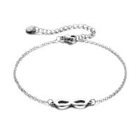 Accesorios simples lucky number 8 infinity brazalete de acero inoxidable mujer - details 4