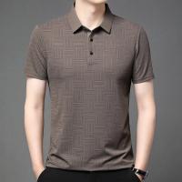 Polo de manga corta informal de negocios de verano 2025 con nuevo estampado para hombres, camiseta de manga corta cómoda y transpirable con estilo para el verano - details 12