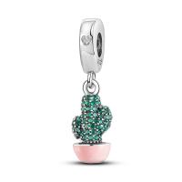 LAZA-Colgante de Cactus para mujer, cuentas de plata de ley 925, compatible con pulseras originales, collares, joyería - details 6