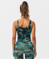 SHINBENE Sujetador Deportivo Largo de Cuello V para Mujer con Estampado de Camuflaje y Junto Incorporado para Yoga Fitness Workout Tamaño XS-XL - details 30
