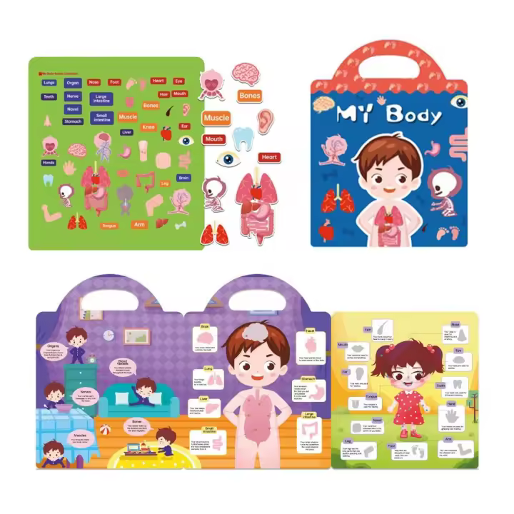 Libros educativos de pegatinas de gelatina, escena reutilizable impermeable, pegatinas silenciosas, juego a juego lavable, libro silencioso para niños para bricolaje - 1