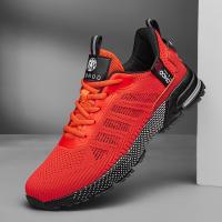 CLOHOO Zapatillas de deporte de punto transpirables para hombre con suela MD acolchada gruesa: comodidad para todas las estaciones, detalles en verde neón/negro, tracción duradera para deportes y uso casual, calzado cómodo, diseño de zapato elegante, - details 14
