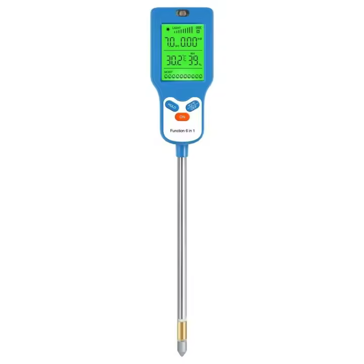 Girando 90 °   Probador 6 en 1, Fertilidad, pH, Temperatura, Humedad, Luz, Medidor de Humedad, LCD, Detector de pH, Planta, Jardín, Suelo - 1