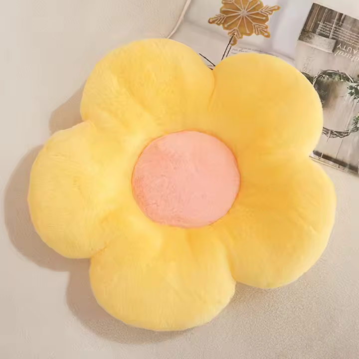 Cojín de Asiento de Margaritas de Peluche Forma de Girasol Almohada de Asiento de Dormitorio para Niños y Niñas Decoración de Oficina Cojines de Sofá Juguetes de Peluche 35cm - 1