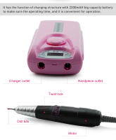 KADS-taladro para manicura, máquina recargable de gran capacidad, removedor de esmalte de Gel acrílico, con broca - details 2