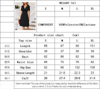 Vestido de textura delgada con cuello V para mujeres - details 2