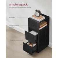 Colección Kailyn Mesa de Noche Adelgazante Juego de 2 Mesa Auxiliar con 2 Cajones y Espacio Abierto - details 25