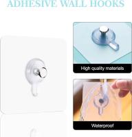 20 piezas clavo de pared autoadhesivo, gancho para colgar marco sin perforación, ganchos adhesivos transparentes para colgar cuadros extraíbles - details 1