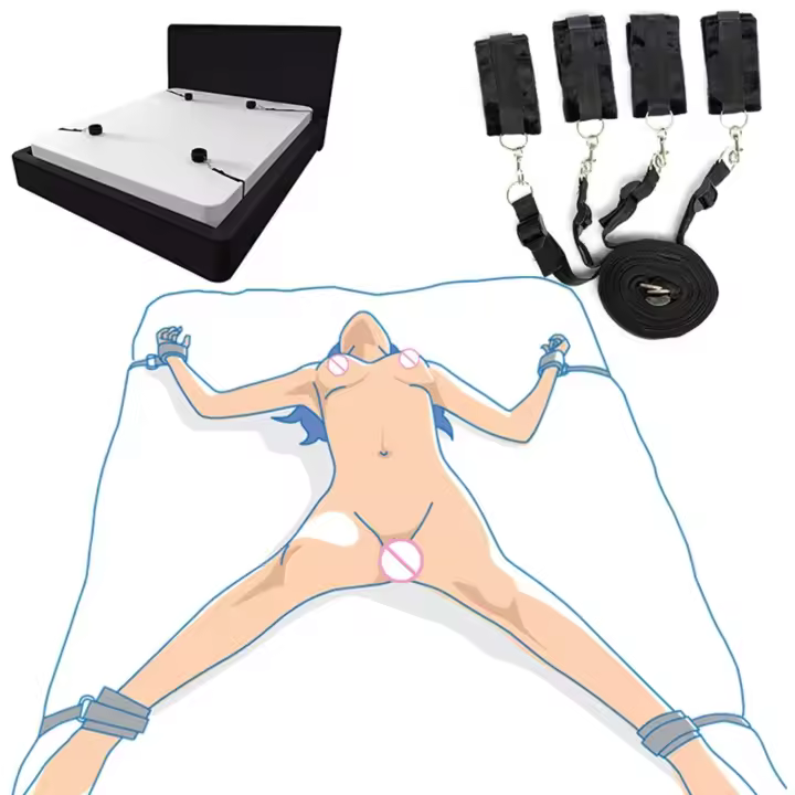 Juegos para adultos, productos sexuales, sin vibradores, Juguetes sexuales para mujeres, esposas para parejas, juego de Bondage Bdsm, ataduras, muñecas y tobillos - 1