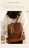 Mochilas de patrón tejidas de cuero suave para bolsos de moda para mujeres y mochilas de gran capacidad para mujeres - details 4