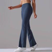 Leggings de yoga de color sólido para mujer, pantalones acampanados de cintura alta, elásticos, entrenamiento, pierna ancha - details 16