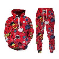 Nuevo conjunto de chándal con estampado de dibujos animados en 3d de Hip Hop para hombre y mujer, Sudadera con capucha y pantalones, conjuntos de 2 uds, ropa deportiva de moda, jersey para primavera y otoño - details 4
