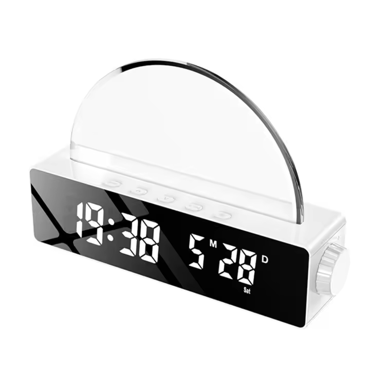 Lámpara de Amanecer y Amanecer, reloj despertador, luz de despertador, simulador de amanecer, lámpara de Sol de cabecera, luces que cambian de Color para dormitorio, blanco - 1