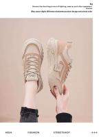 2025 primavera nueva moda urbana Ins estilo coreano Casual blanco de suela gruesa papá estudiante correr zapatos deportivos con cordones - details 8