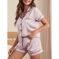 Suéter de manga corta imitación de pijama de seda real, suéter clásico de satén ropa para el hogar - details 21