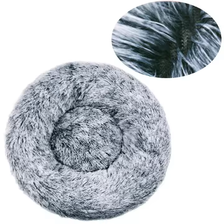 Cama redonda y esponjosa para perro, casa supersuave de felpa para gato, nido cálido para invierno, 40-90cm - 1