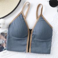 Sujetadores deportivos para mujer, Top blanco transpirable, Top corto ajustado, chaleco de Yoga con cremallera frontal de talla grande, sujetador atlético a prueba de golpes para gimnasio y Fitness - details 13