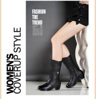 Botas de Invierno para Mujer Medias Altas con Forro de Cuero, Resistentes al Desgaste, Cierre de Cremallera, Estilo de Tobillo Ancho - details 3